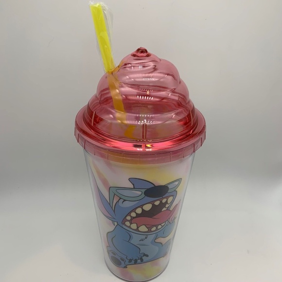 Disney Lilo and Stitch Ice Cream Swirl Acrylic Cup with Lid & Straw - Picture 3 of 13